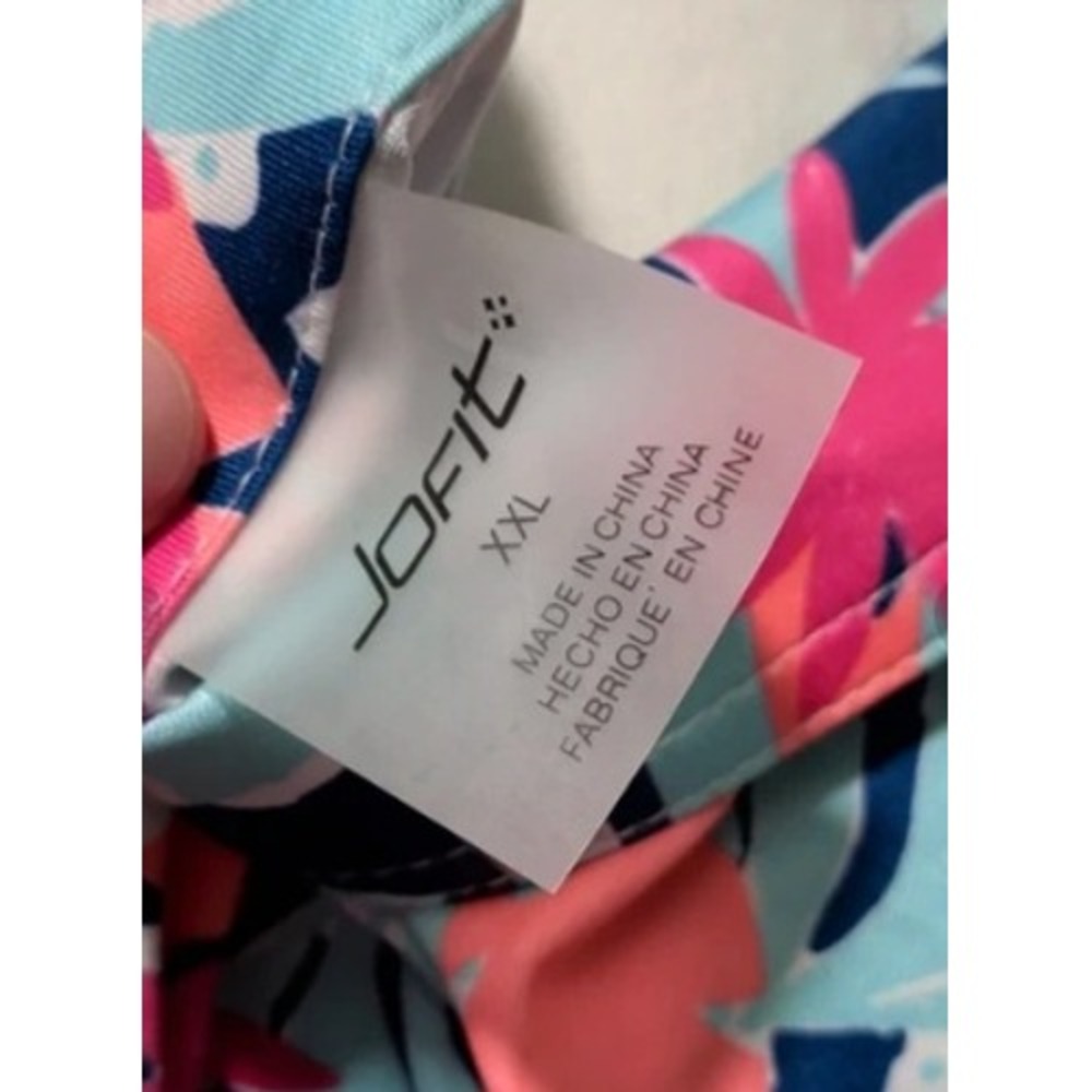 Jofit Sleeveless Golf Polo Womens XXL Multicolor Floral UPF 50+ NWT - Picture 4 of 5